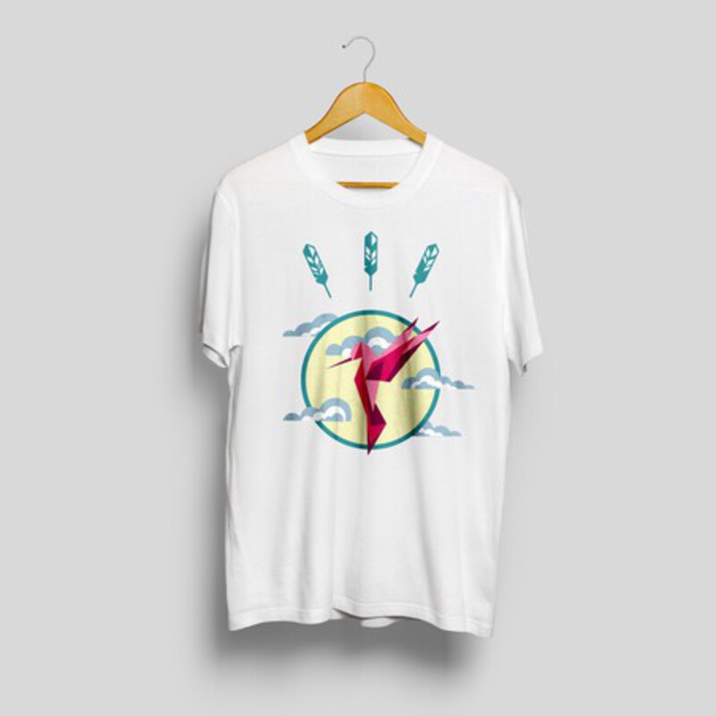 T-Shirt mit Kolibri-Aufdruck