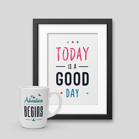 Pacchetto tazza + poster incorniciato