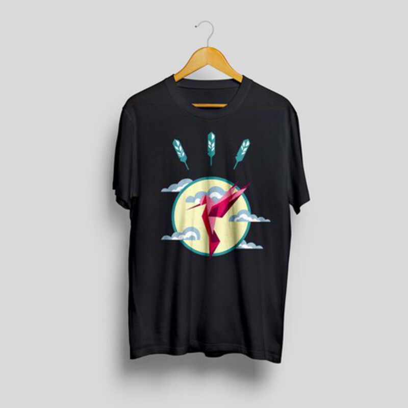 T-Shirt mit Kolibri-Aufdruck