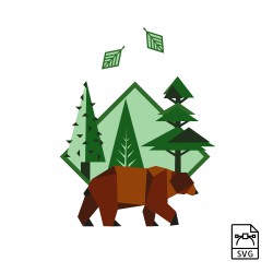 Illustrazione vettoriale dell'orso bruno