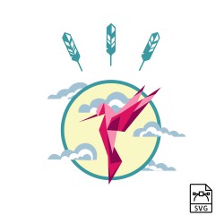 Ilustracja wektorowa przedstawiająca kolibra