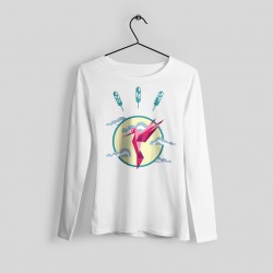 Sweter z nadrukiem brązowego niedźwiedzia