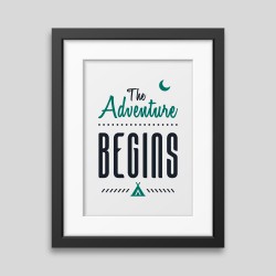 Cartel enmarcado «The adventure begins»